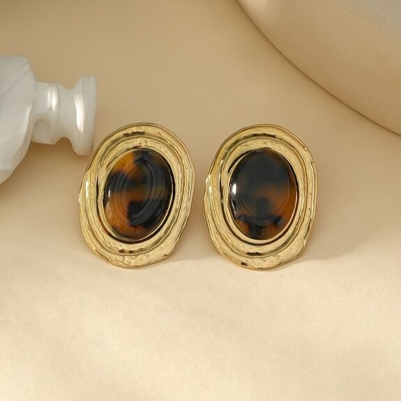 Σκουλαρίκια λεοπάρ ανοξείδωτο ατσάλι - Image 2