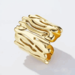 Ατσάλινο δαχτυλίδι χρυσός ανομοιόμορφος σωλήνας