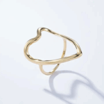 Ατσάλινο δαχτυλίδι περίγραμμα καρδιάς χρυσό