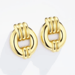 Σκουλαρίκια glamorous ρετρό ατσάλινα χρυσά κρίκος