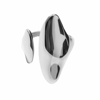 Ατσάλινο δαχτυλίδι ασύμμετρο ακανόνιστου σχήματος