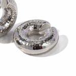 Σκουλαρίκι cuff chunky ασημί ανοξείδωτο ατσάλι