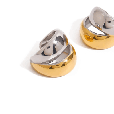 Earcuff ατσάλινο χρυσό ασημί