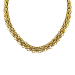 Κολιέ κοντό ατσάλινο χρυσό πυκνής πλέξης