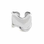 Ατσάλινο δαχτυλίδι ασημί κυματιστός σωλήνας