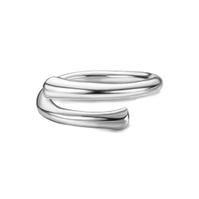 Ατσάλινο δαχτυλίδι βεράκι σπείρα ασημί