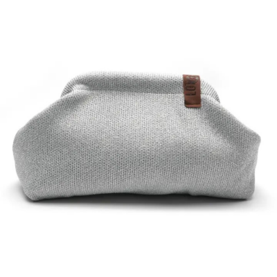 Ασημί πλεκτή τσάντα clutch Classic Knit