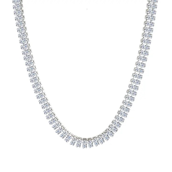 Κολιέ tennis ατσάλινο ασημί με ζιρκόνια