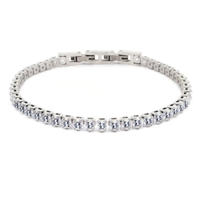 Βραχιόλι tennis ατσάλινο ασημί με ζιρκόνια