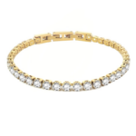 Βραχιόλι tennis ατσάλινο χρυσό με ζιρκόνια