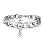 Ατσάλινη αλυσίδα χεριού cuban ασημί