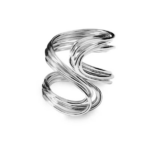 Ατσάλινο δαχτυλίδι με minimal καμπύλες