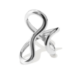 Ατσάλινο δαχτυλίδι με ασύμμετρες καμπύλες χρυσό ασημί