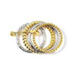 Τετραπλό Ατσάλινο Δαχτυλίδι με Παραμάνα χρυσό ασημί