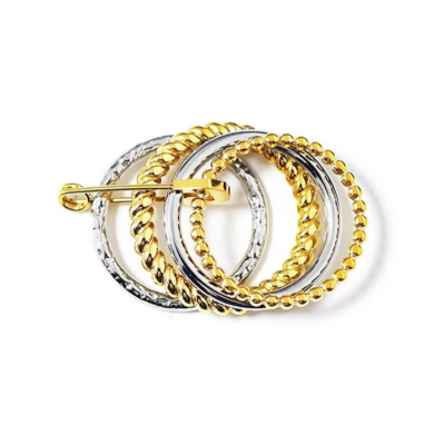 Τετραπλό Ατσάλινο Δαχτυλίδι με Παραμάνα χρυσό ασημί