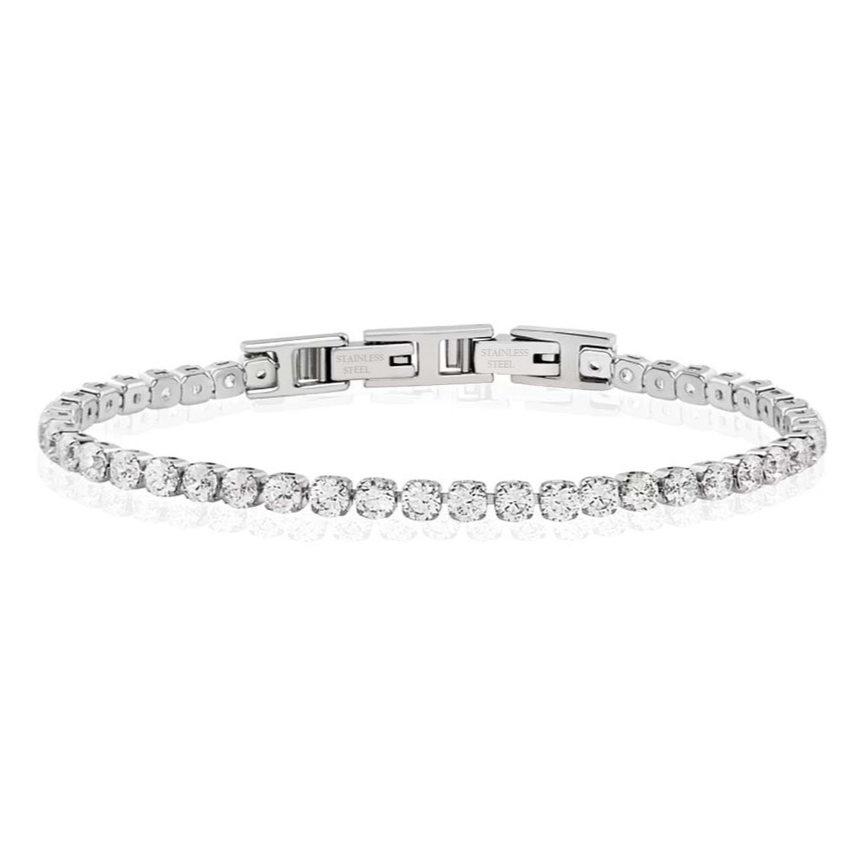 Βραχιόλι tennis ατσάλινο ασημί με ζιρκόνια