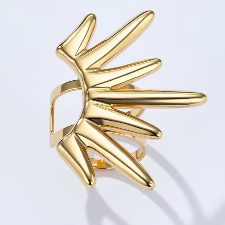 Earcuff ατσάλινο χρυσό ακτίνες ήλιου