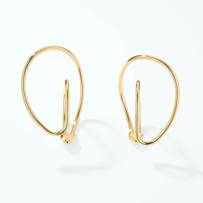 Μεγάλα earcuffs ατσάλινα χρυσά