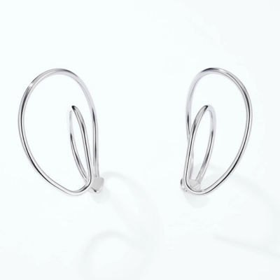 Μεγάλα ear cuffs ατσάλινα ασημί