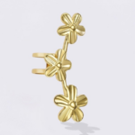 Ear Cuff ατσάλινο χρυσό λουλούδια